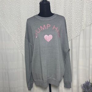 Gray Sweatshirt with Pink Heart Dump Him Design NWOT